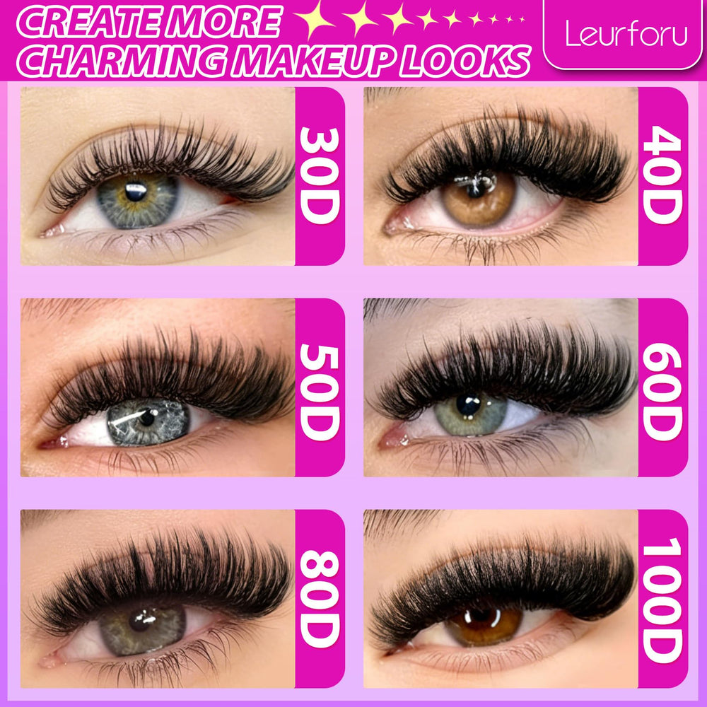 Ultra-light fiber lash clusters feel soft and comfortable on the eyelids.