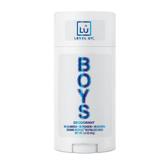 Level Up desodorante para niños en envase, aroma limpio para piel sensible.