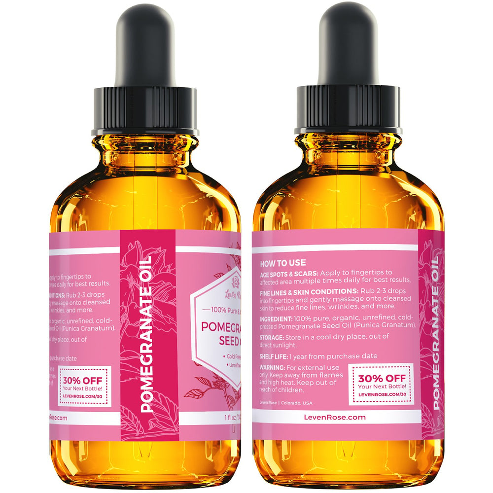 Leven Rose Aceite Granada, hidratación duradera para piel y cabello