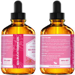 Leven Rose Aceite de Espino Amarillo, masaje en cuero cabelludo antes del lavado.