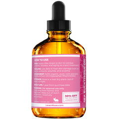 Leven Rose Aceite de Espino Amarillo, textura dorada, aporta brillo natural al cabello.