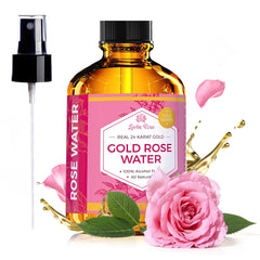 Leven Rose 24K tonico botella, hidratación suave con agua de rosas