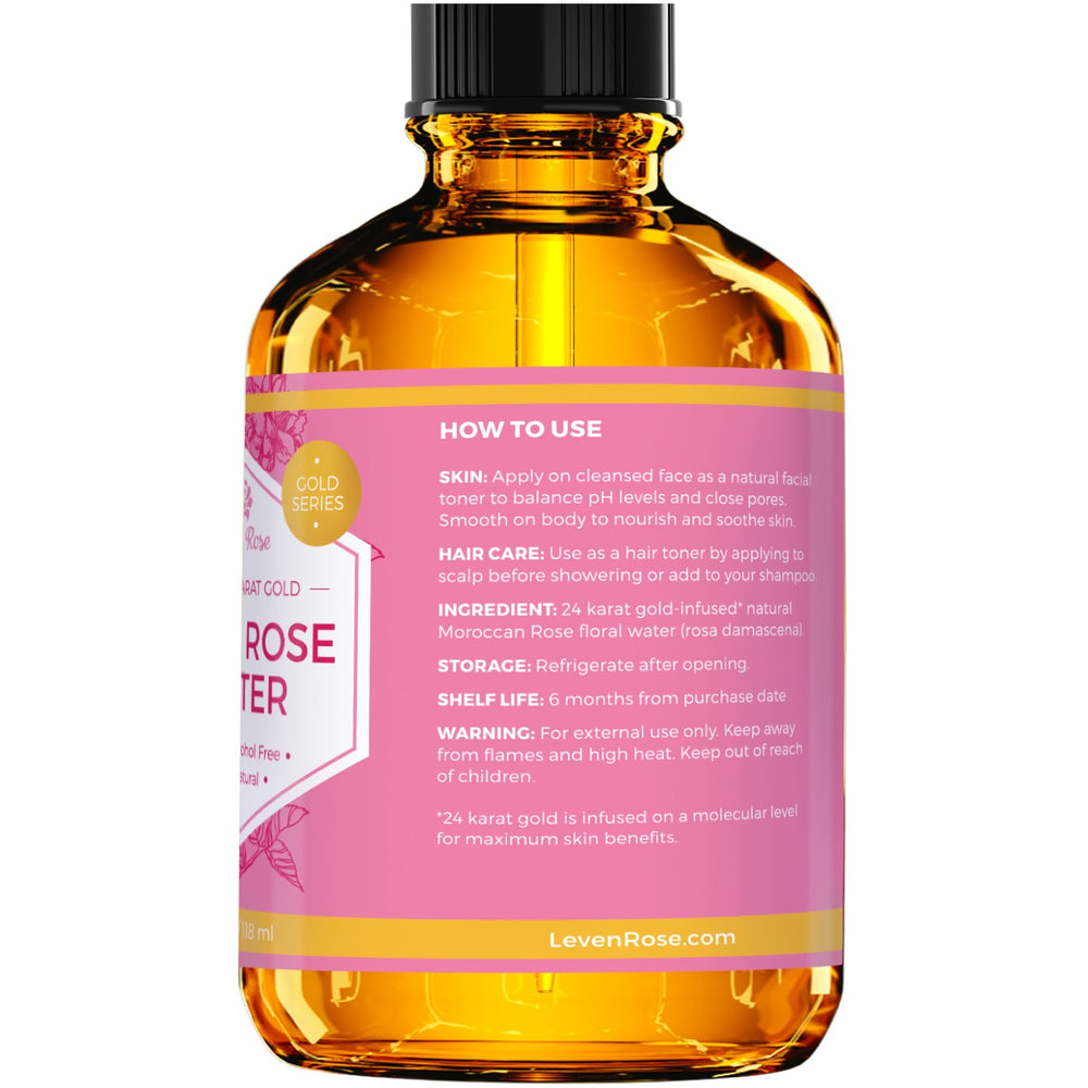 Leven Rose 24K tonico brillo natural al aplicar, efecto radiante