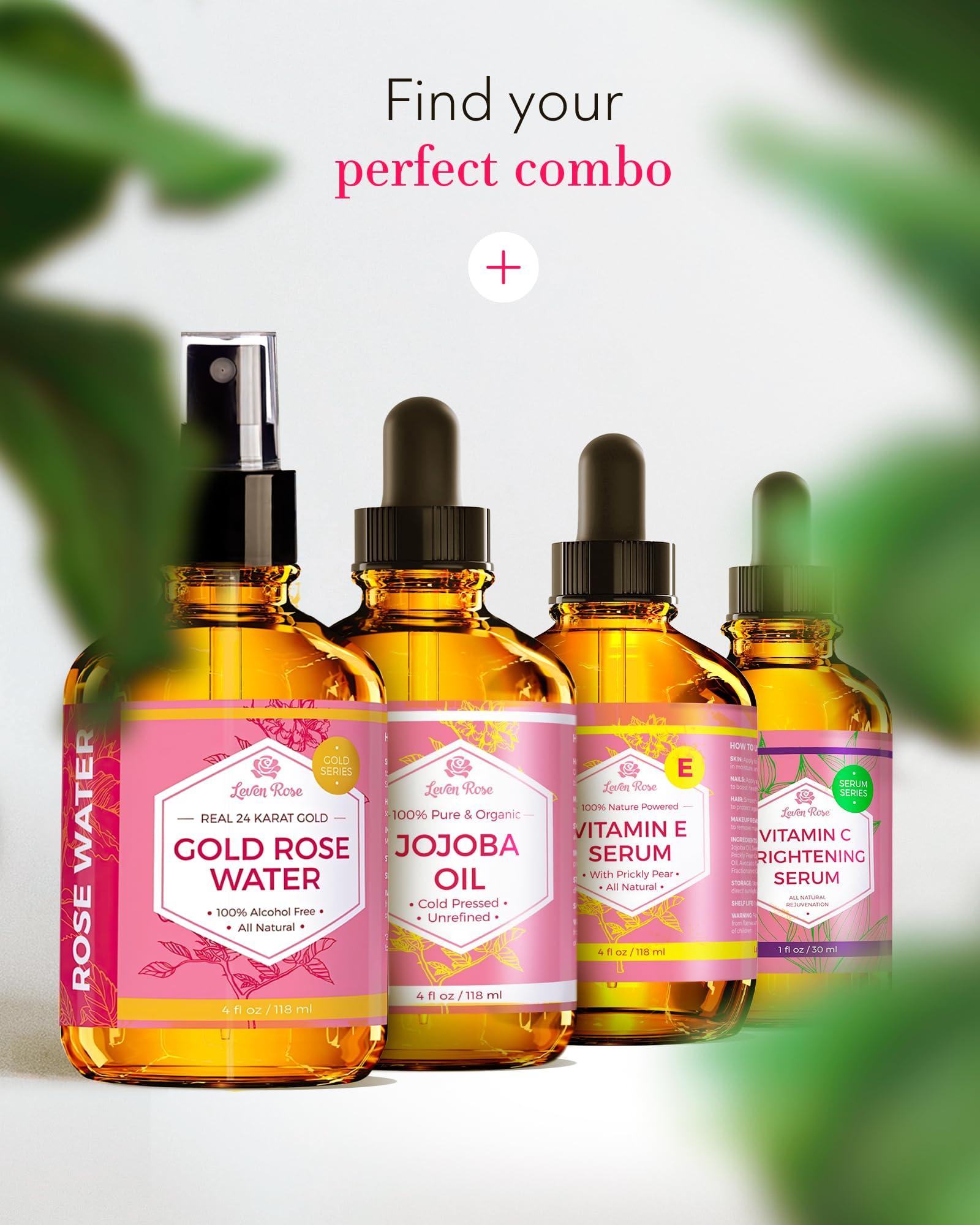 Leven Rose 24K tonico infusion natural de rosas, aroma suave