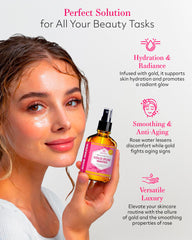 Leven Rose 24K tonico detalle de oro puro, acabado lujoso