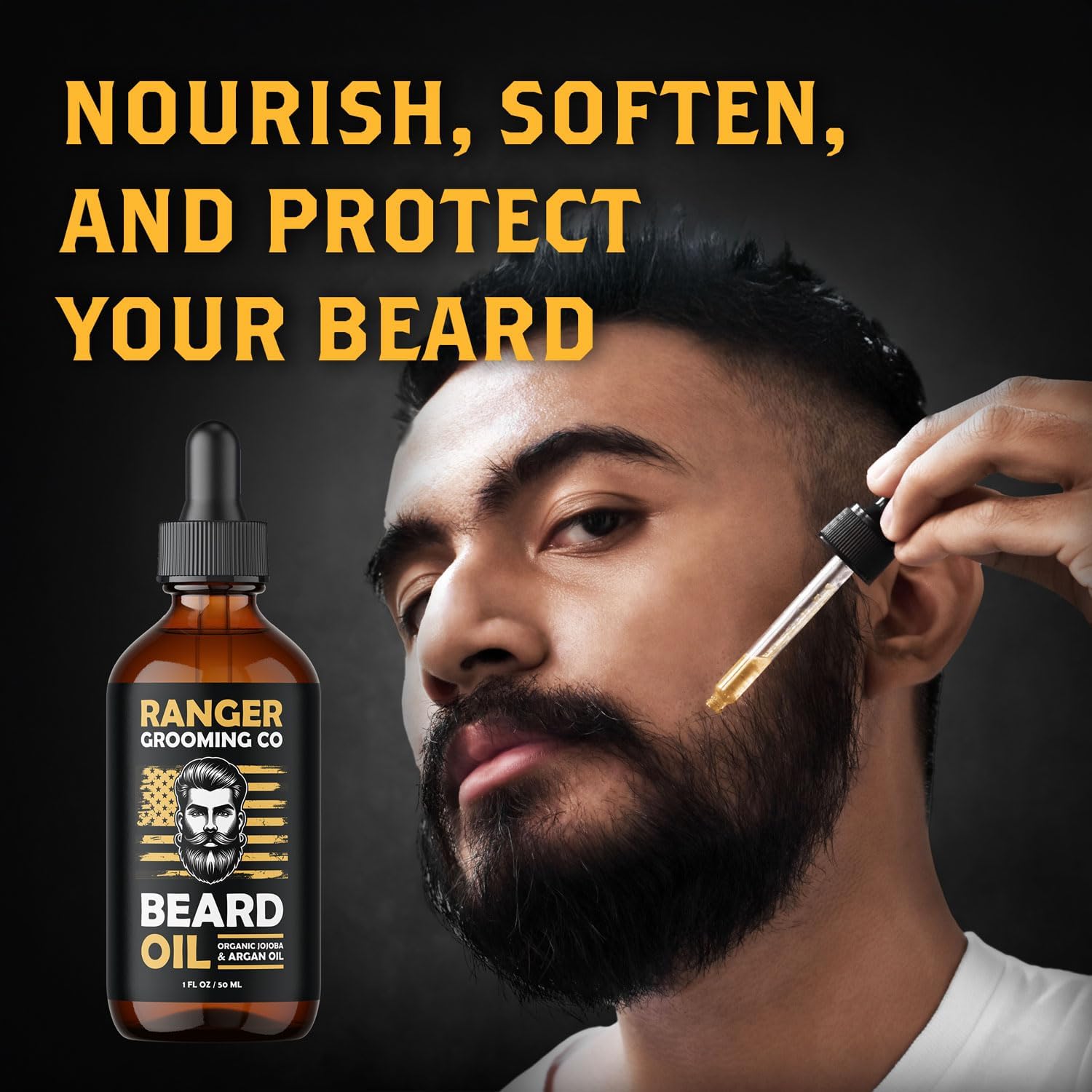 Leven Rose Ranger Unscented Beard Oil application method for even distribution
