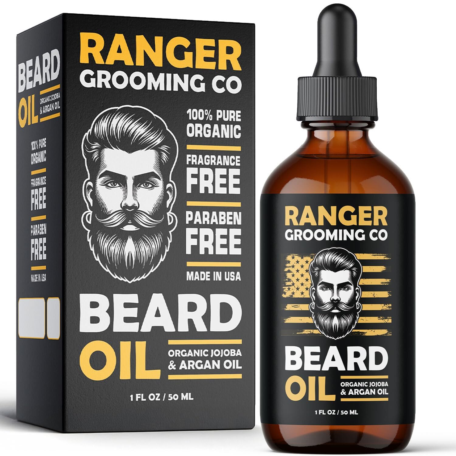 Leven Rose Ranger Unscented Beard Oil bottle pour: quick absorption and conditioning