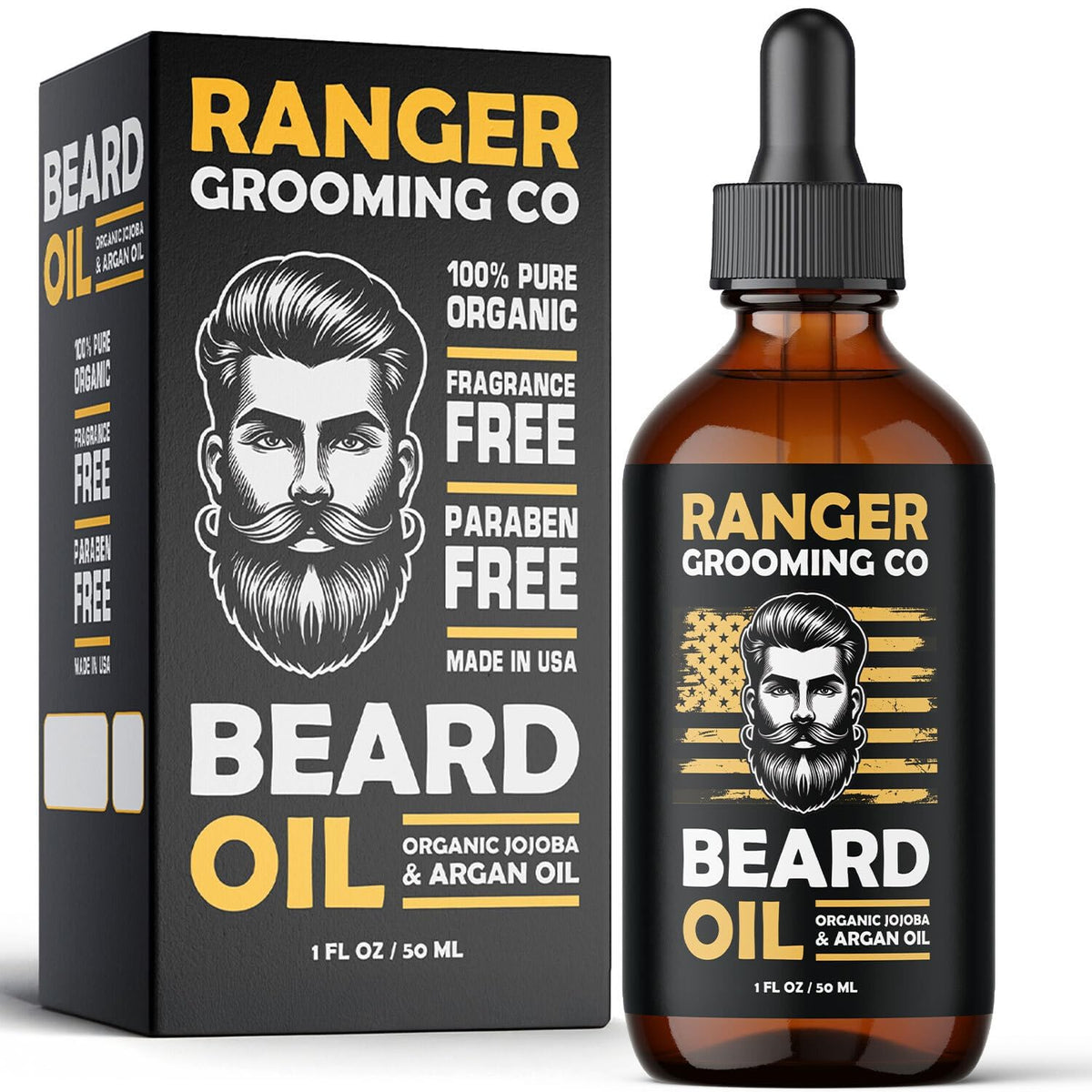Leven Rose Ranger Unscented Beard Oil bottle pour: quick absorption and conditioning