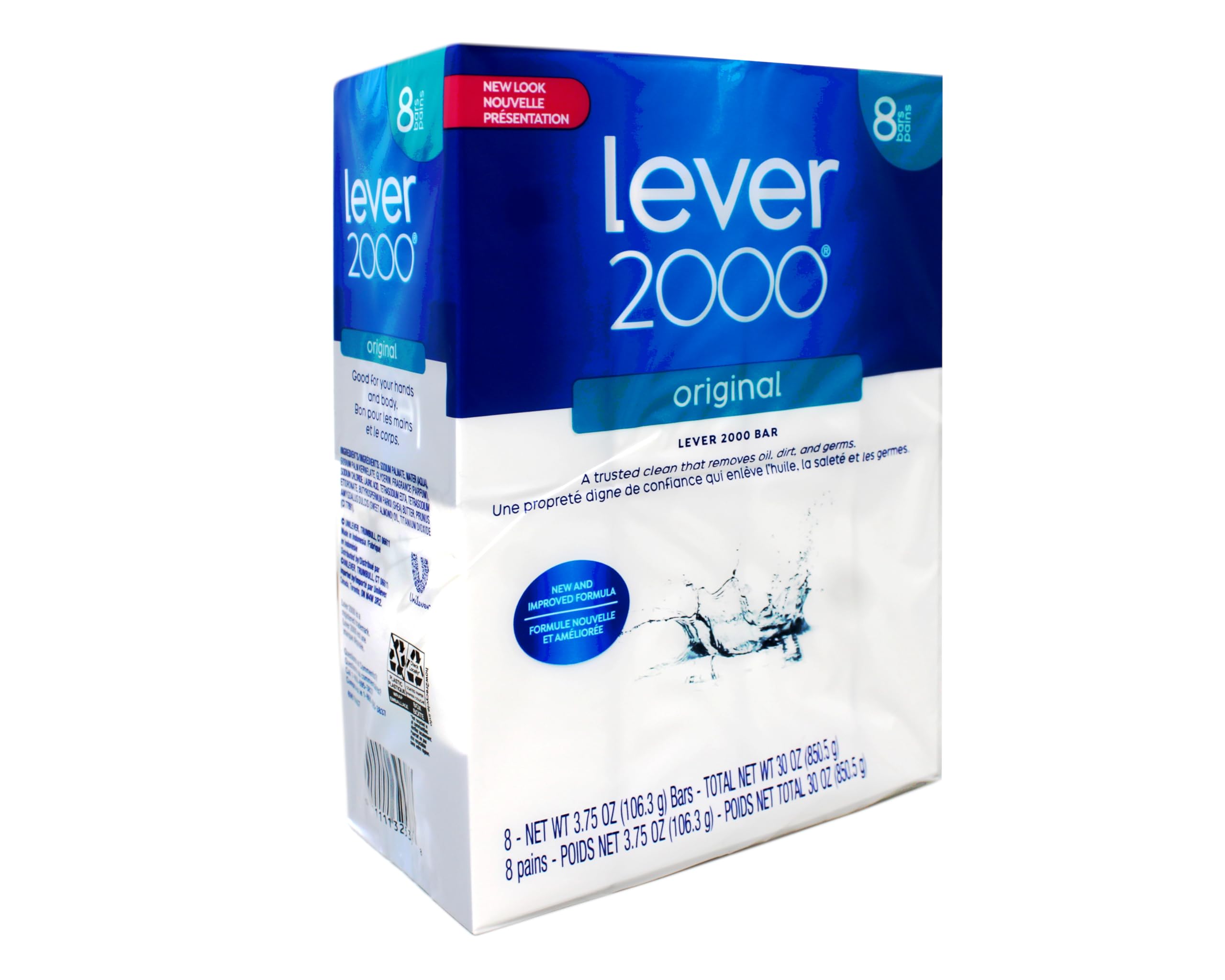 Lever 2000, barra de jabón original, limpieza diaria suave para manos y cuerpo.