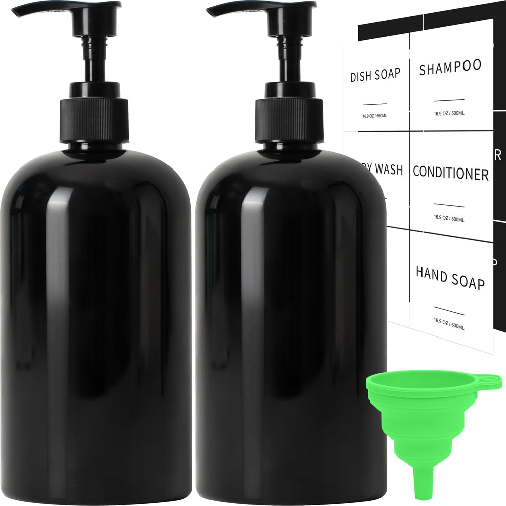 Lewistin 2-pack black soap dispensers with durable pumps for daily use