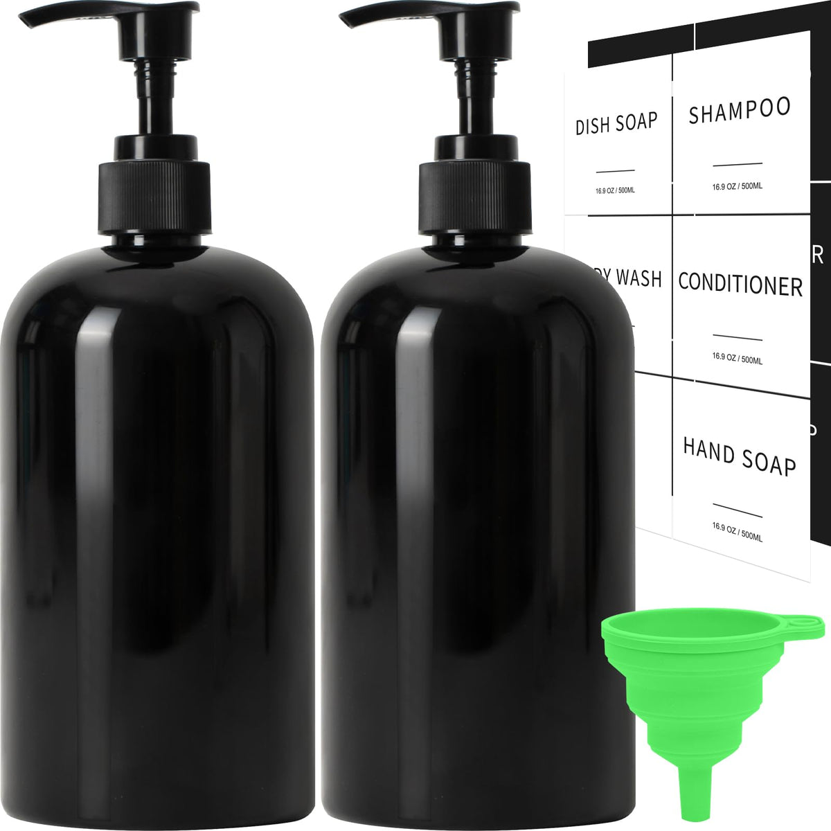 Lewistin 2-pack black soap dispensers with durable pumps for daily use