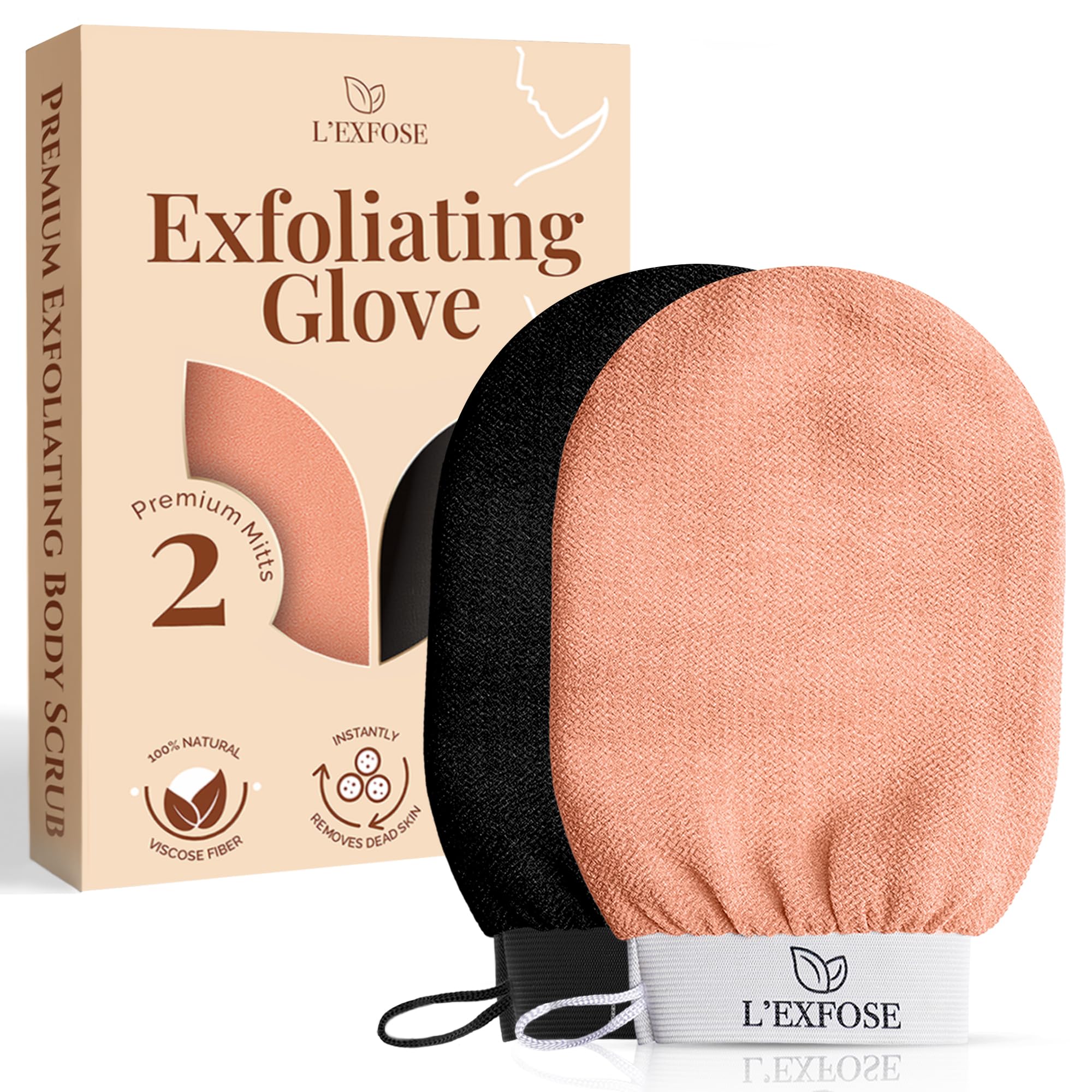 L'Exfose Kessa Hammam glove set for at-home spa-like exfoliation.