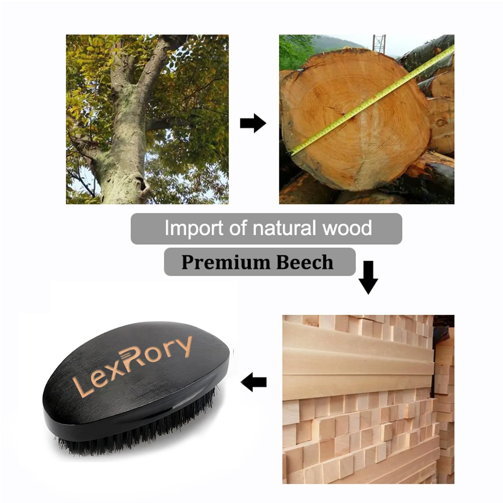 LexRory 360 curved wave brush in motion detangles hair with minimal tug