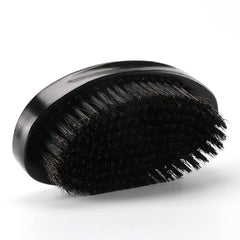LexRory 360 curved wave brush with palm wood handle seen in use for comfortable grooming