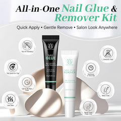 LEYKOSH nail glue bottle 10ml with quick-dry formula for fast looks.