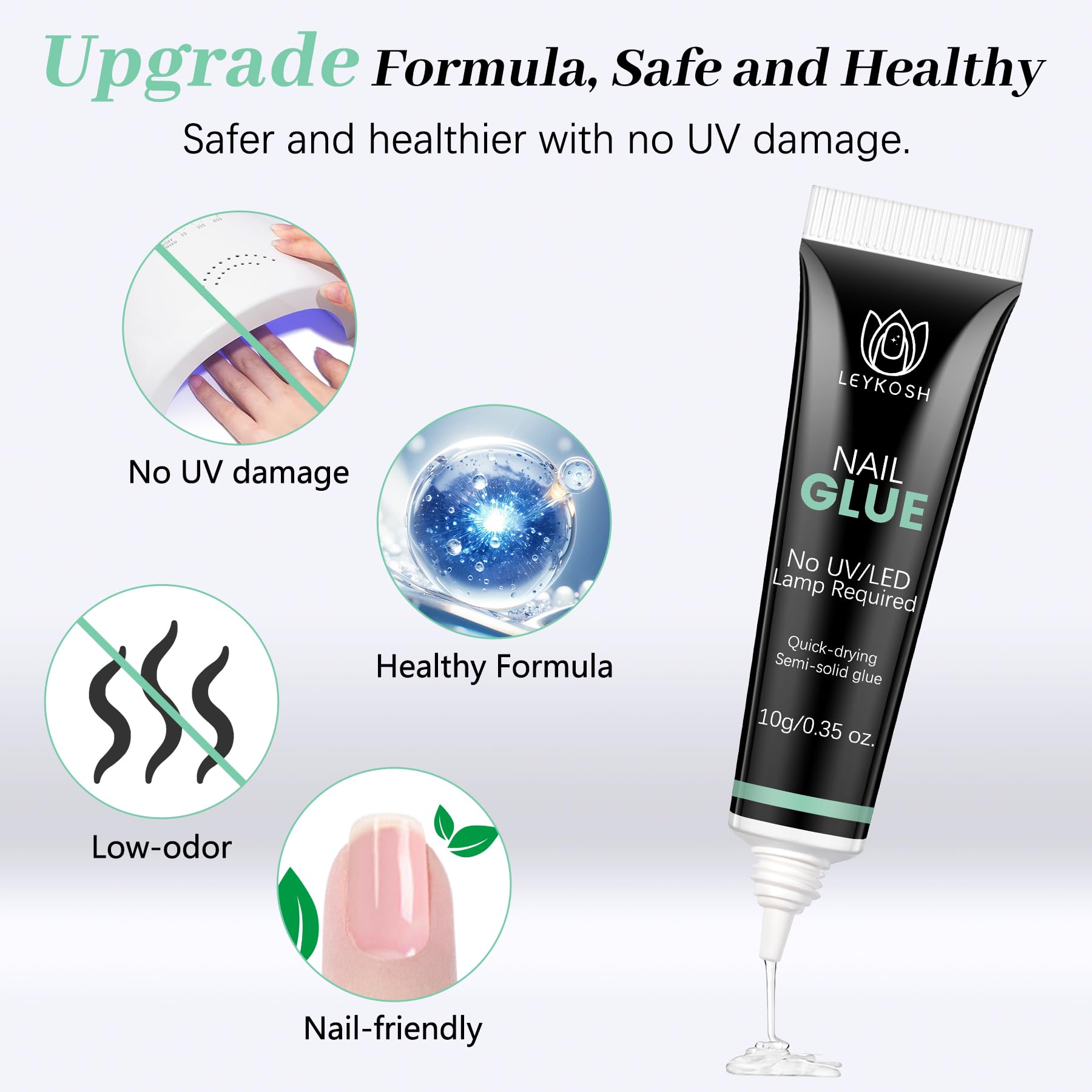 LEYKOSH glue no lamp needed for lamp-free nail bonding