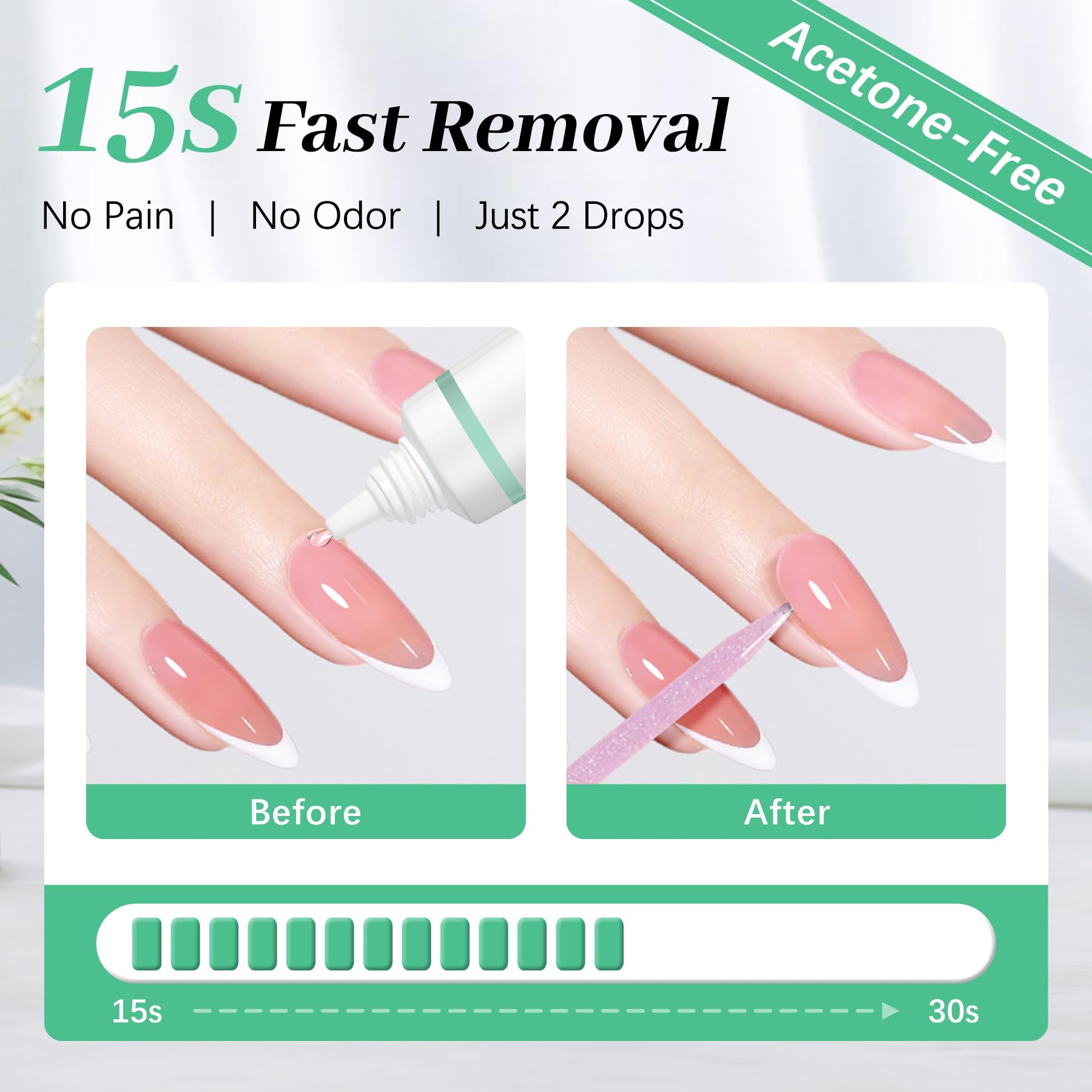 LEYKOSH remover uses two drops to dissolve glue quickly.