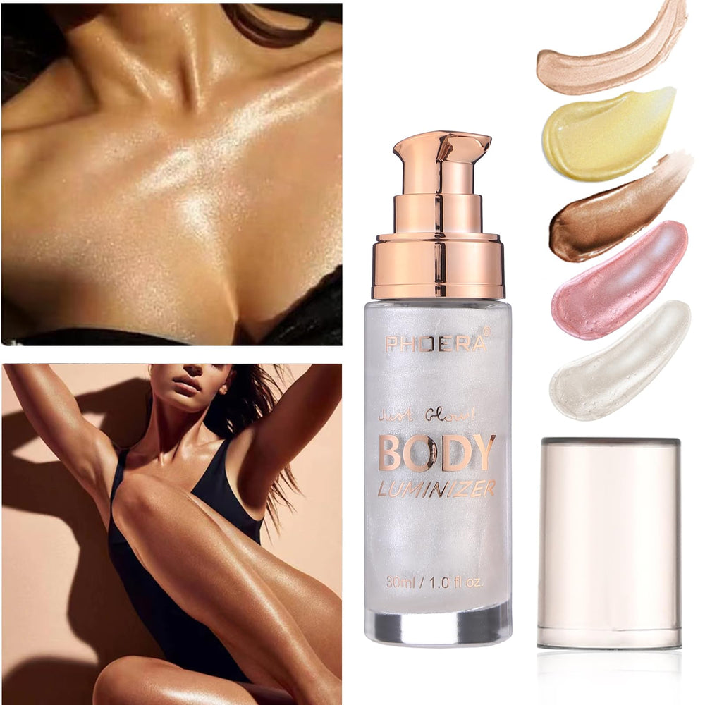 Lezero Body Shimmer Oil, aplicación con brocha, facilita un acabado uniforme.