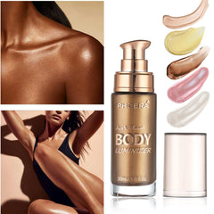 Lezero Body Shimmer Oil hidratación duradera para piel suave y radiante.