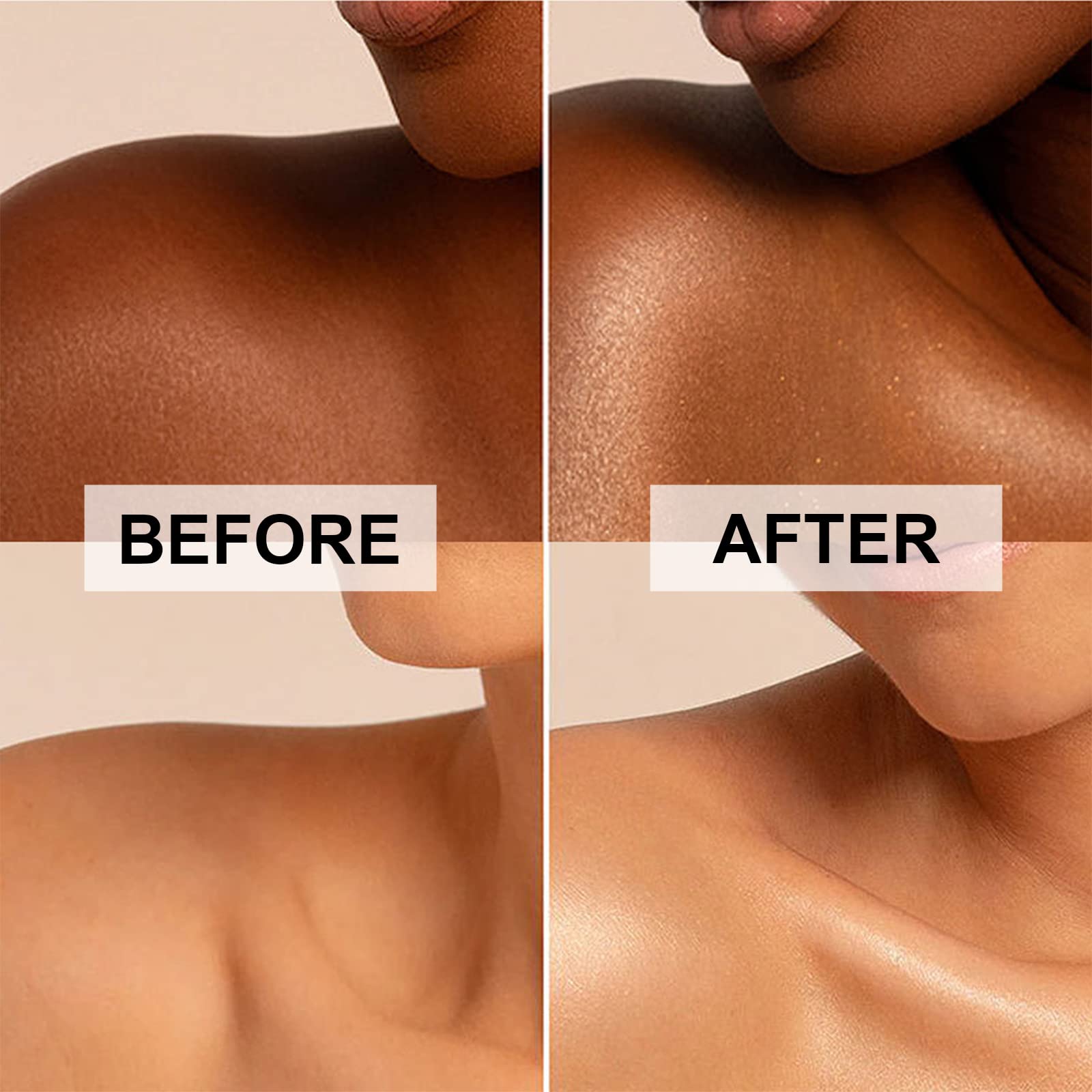 Lezero Body Shimmer Oil, tono Rose Gold, efecto luminoso subtíl.