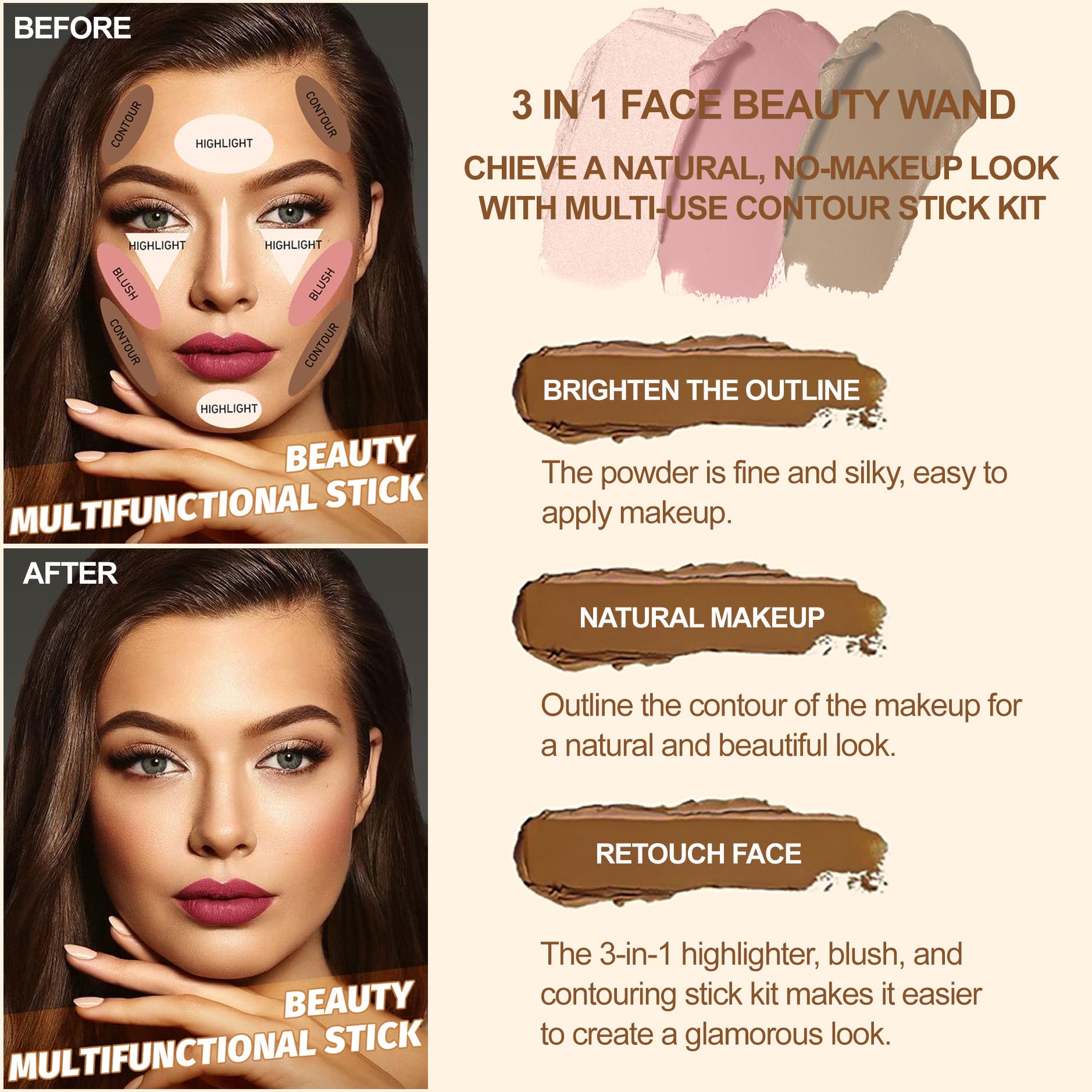 Lezero bronzer stick: tono cálido para contorno natural