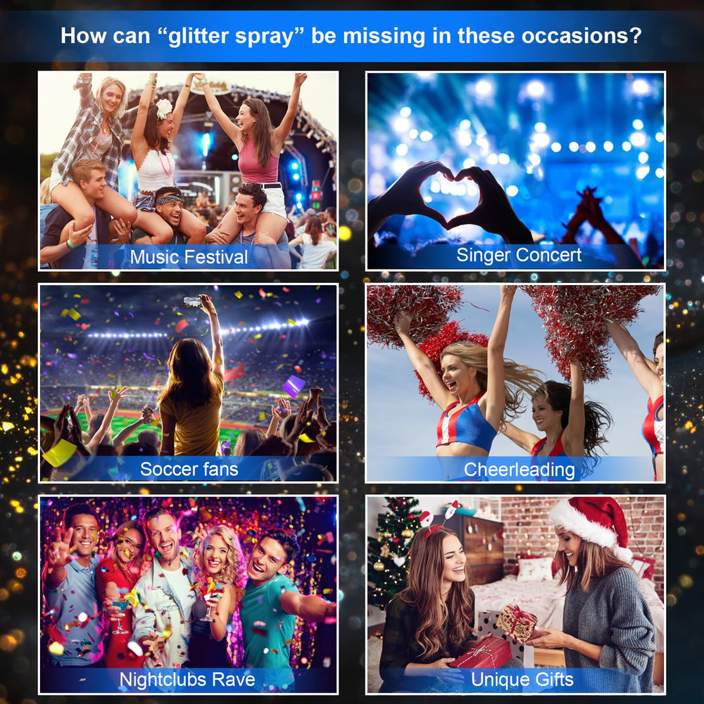 Lezero glitter spray easy removal after events with a quick shower.
