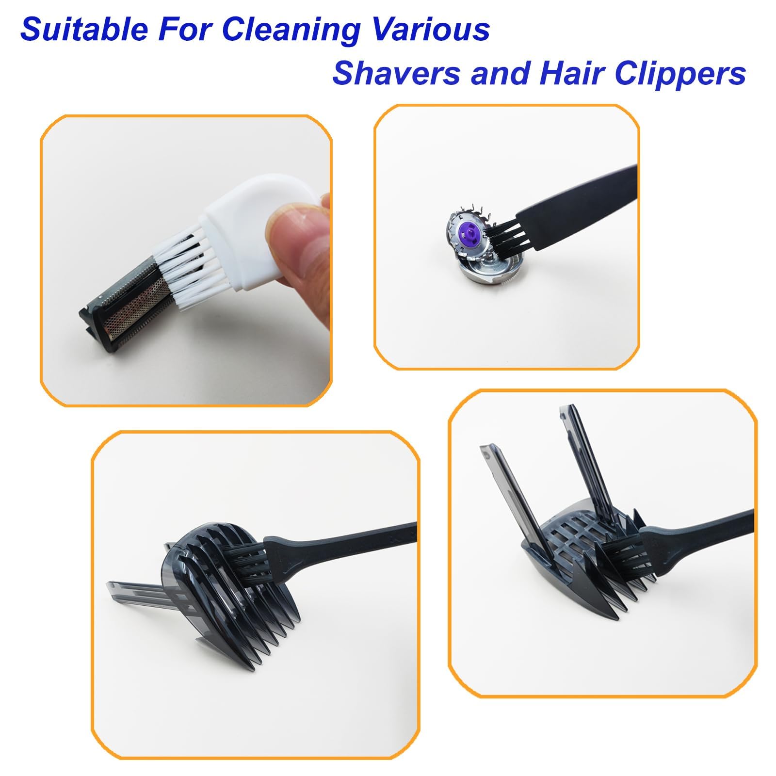 LEZHISNUG ten-pcs brushes closeup for thorough blade cleaning