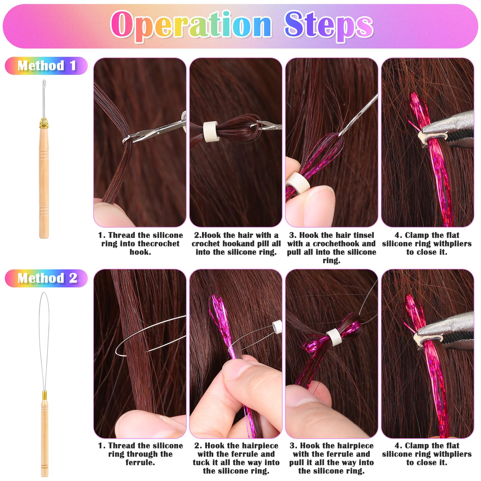 Lezmarket 47-inch tinsel strands included for versatile length and style.