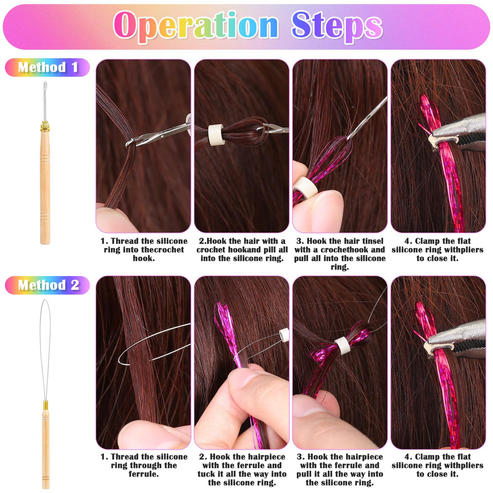 Lezmarket 47-inch tinsel strands included for versatile length and style.