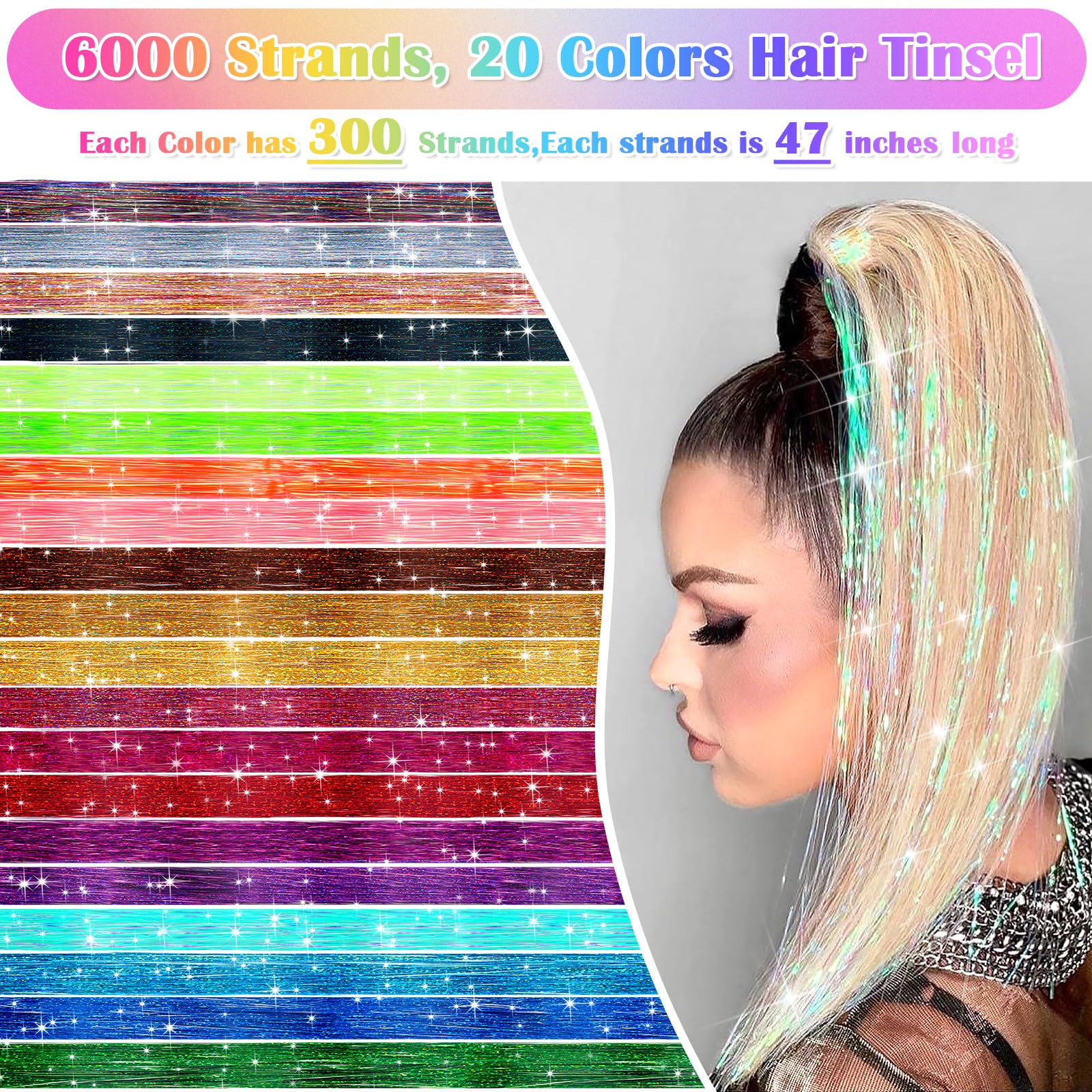 Lezmarket silicone rings and beads in 5 colors for natural-looking tinsel.
