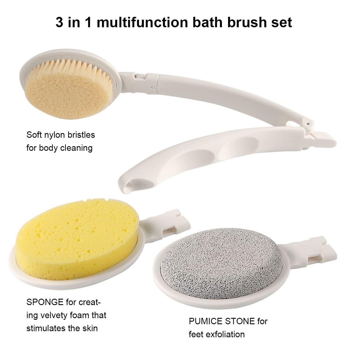 LFJ bath sponge head softly cleanses sensitive skin.