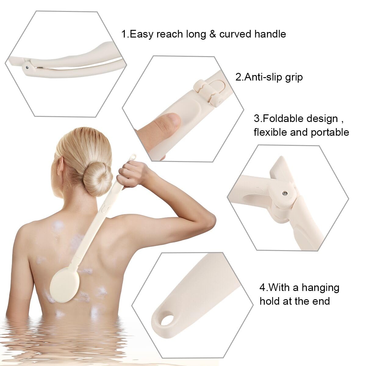 LFJ soft-bristle brush head delivers gentle cleansing and dirt removal.