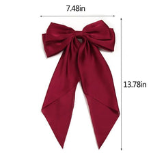 LFOUVRE satin bow barrette offers retro charm as a gift