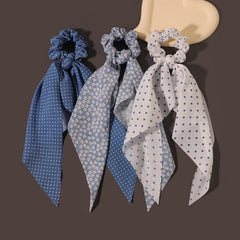 LFOUVRE scrunchie con pañuelo floral, toque femenino diario
