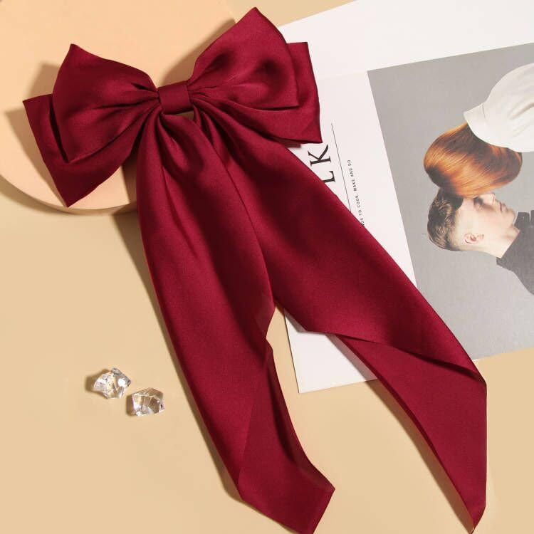 LFOUVRE oversized bow suits thick or curly hair with grip