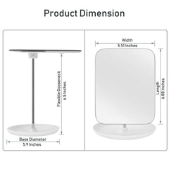 LFOYOU Table Vanity Mirror with Stand highlights adjustable gooseneck for flexible viewing angles