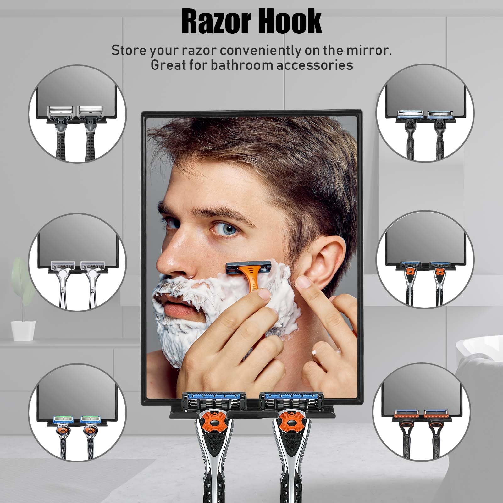 LFOYOU built-in squeegee keeps the mirror clear after shaving.