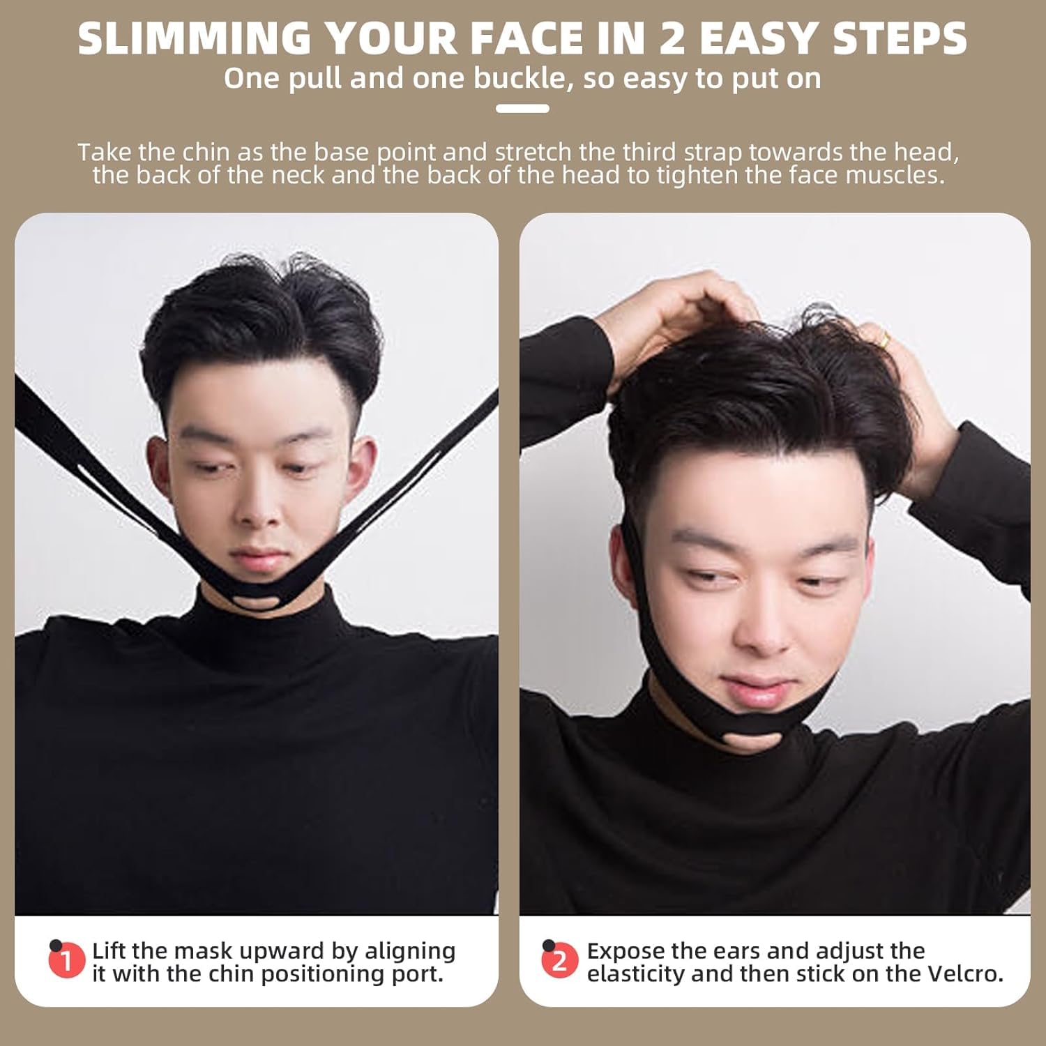 LGNOVQ packaging includes depuffing tape and reusable chin strap