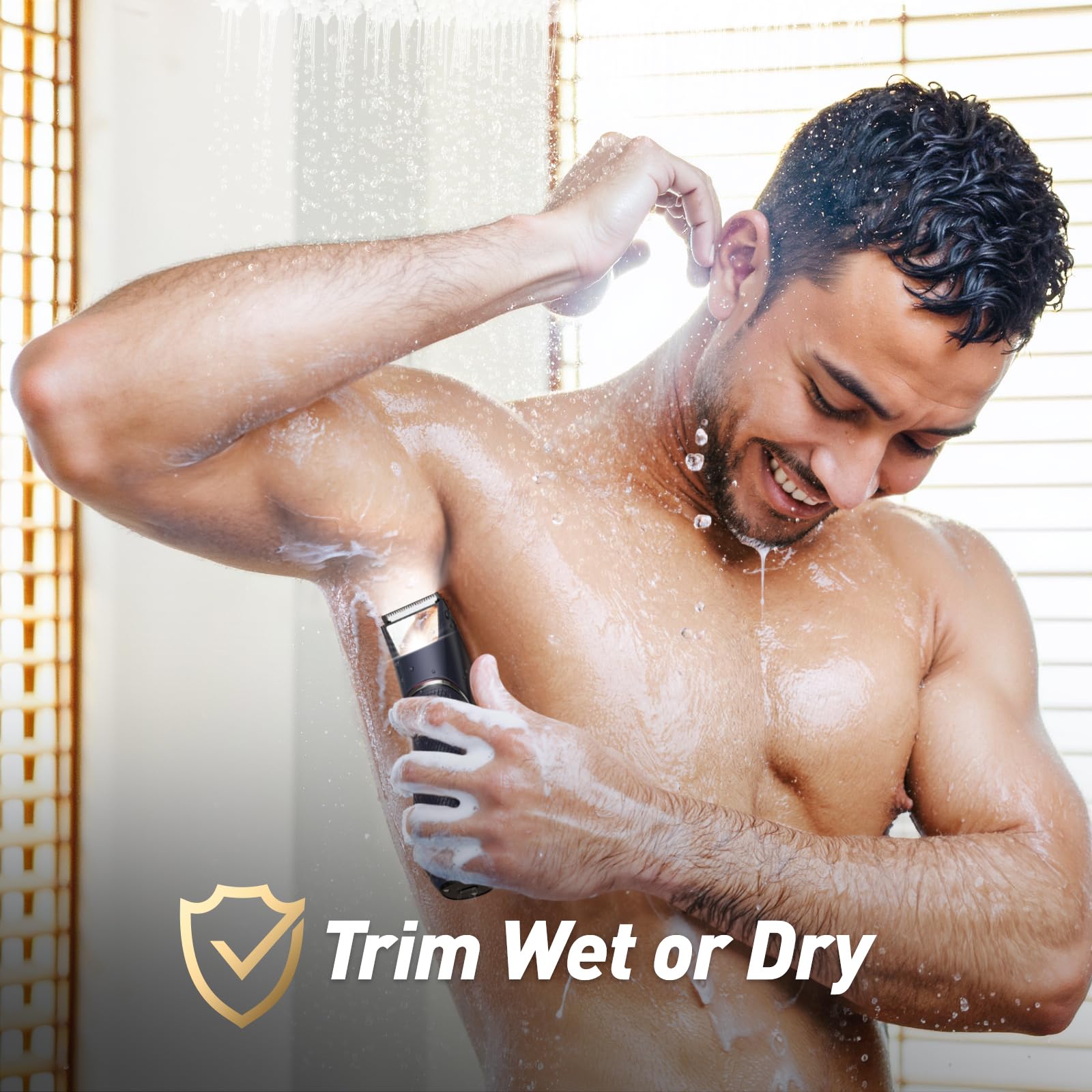 LGTGH ceramic blades with rounded tips glide smoothly for comfortable sensitive-area grooming.