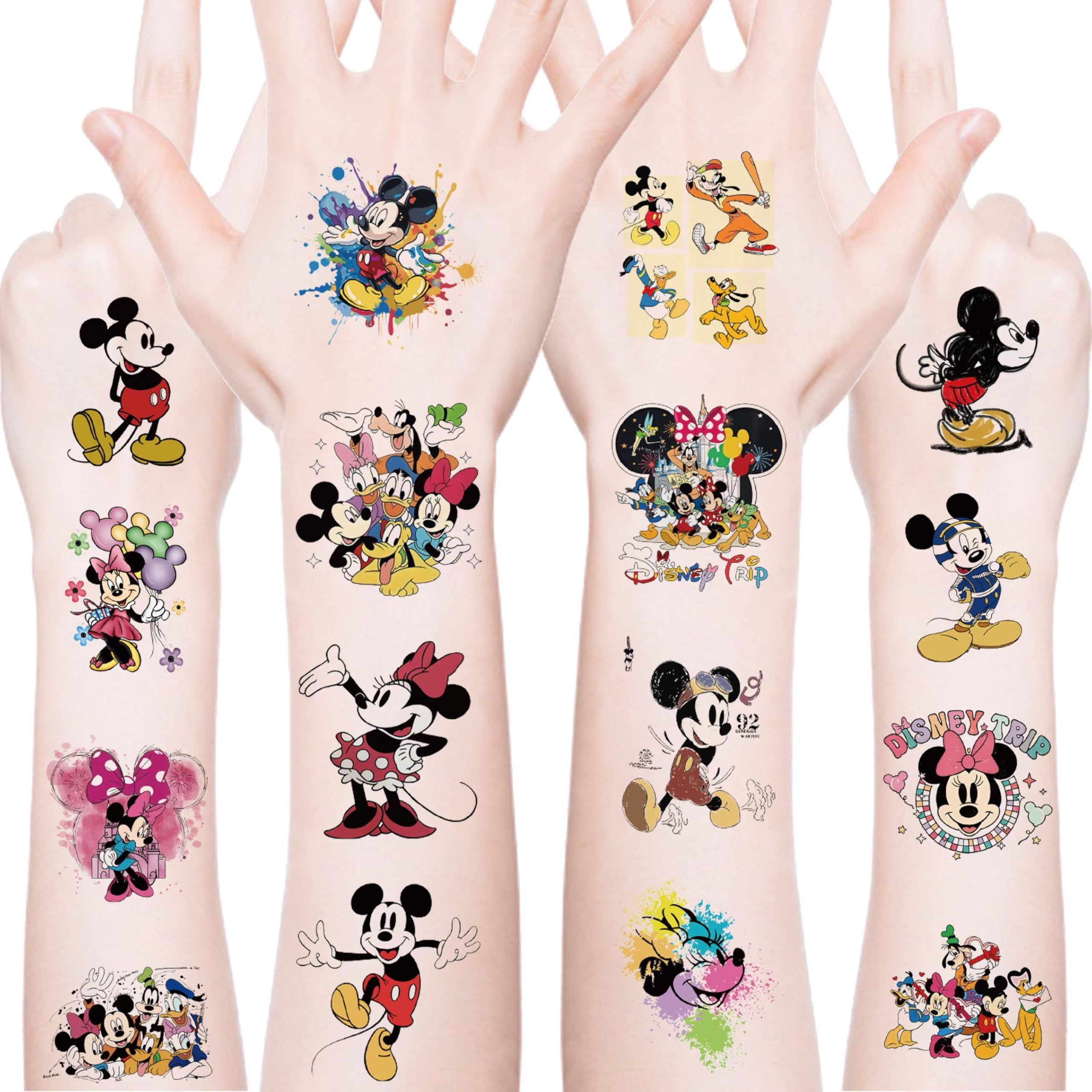 Tatuajes LHST Mickey Mouse, 20 hojas, ideales para fiestas y premios.