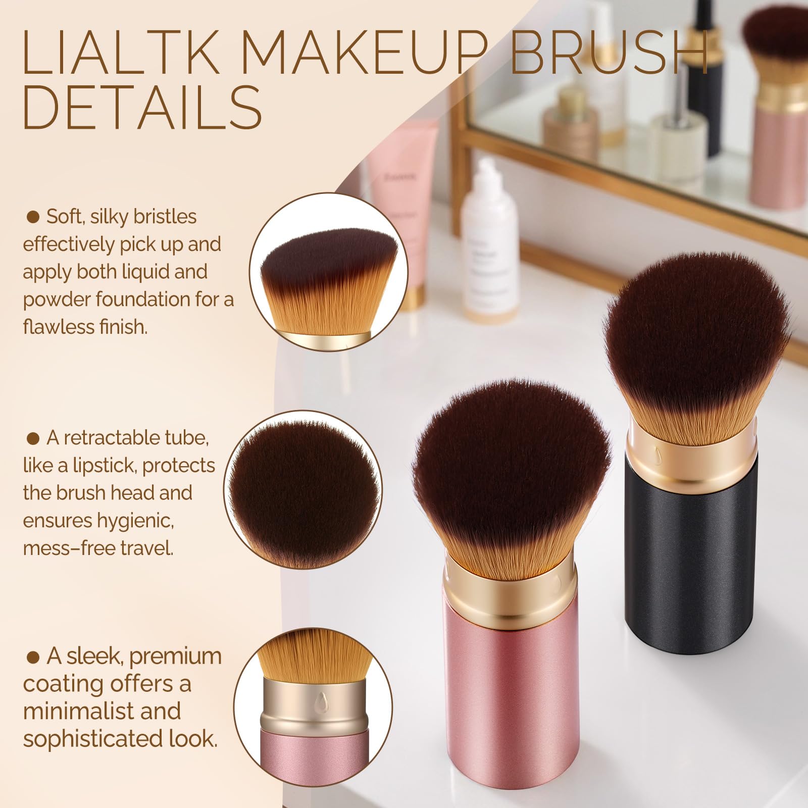 LIALTK protective cap keeping bristles clean during transit.
