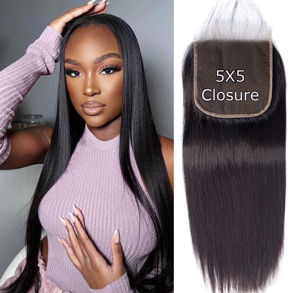 Liangya Hair HD closure 5x5 straight blends seamlessly for a natural look