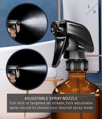 LiBa bleach-vinegar-safe glass bottle keeps harsh cleaners contained.
