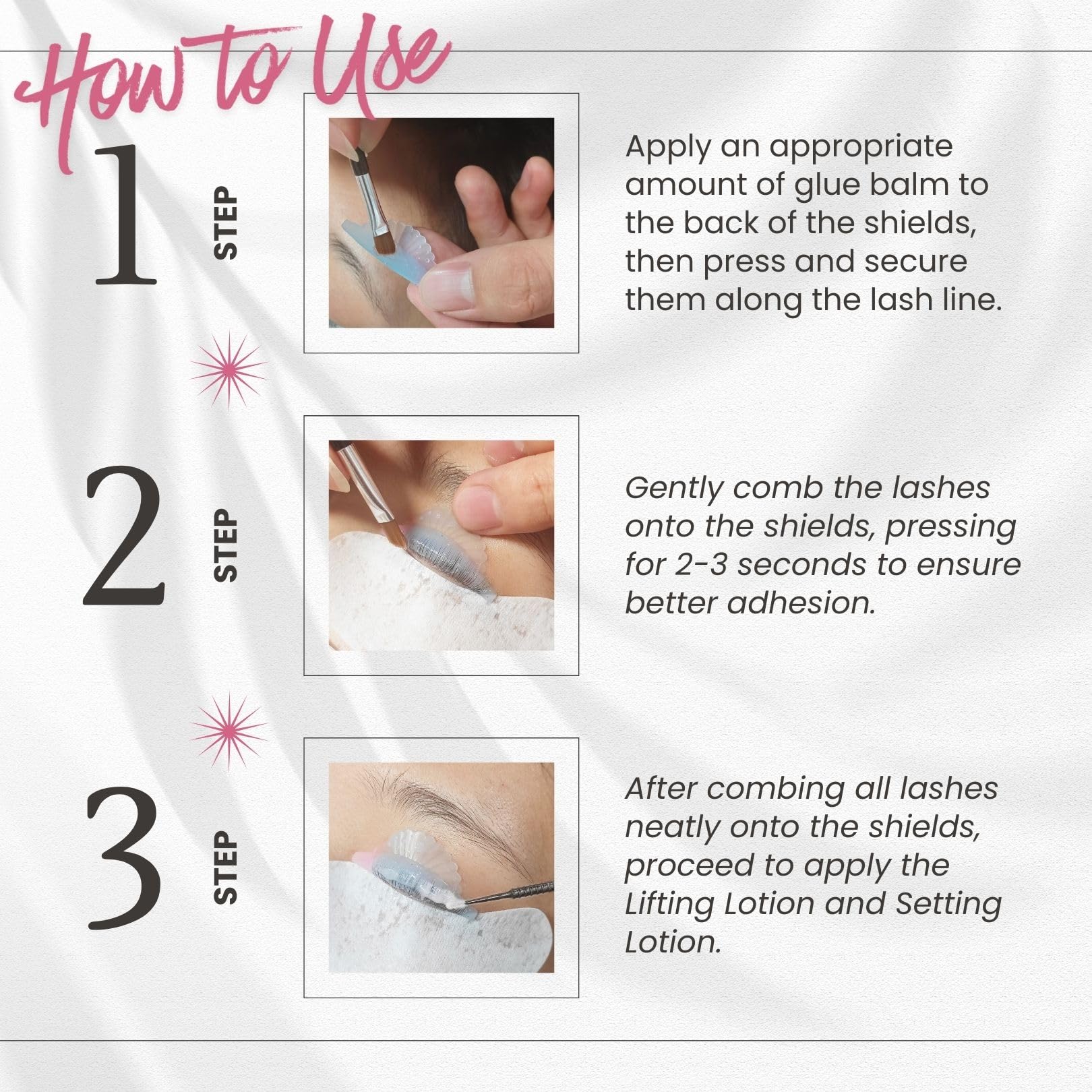 Libeauty brow lamination use showing strong hold during shaping.