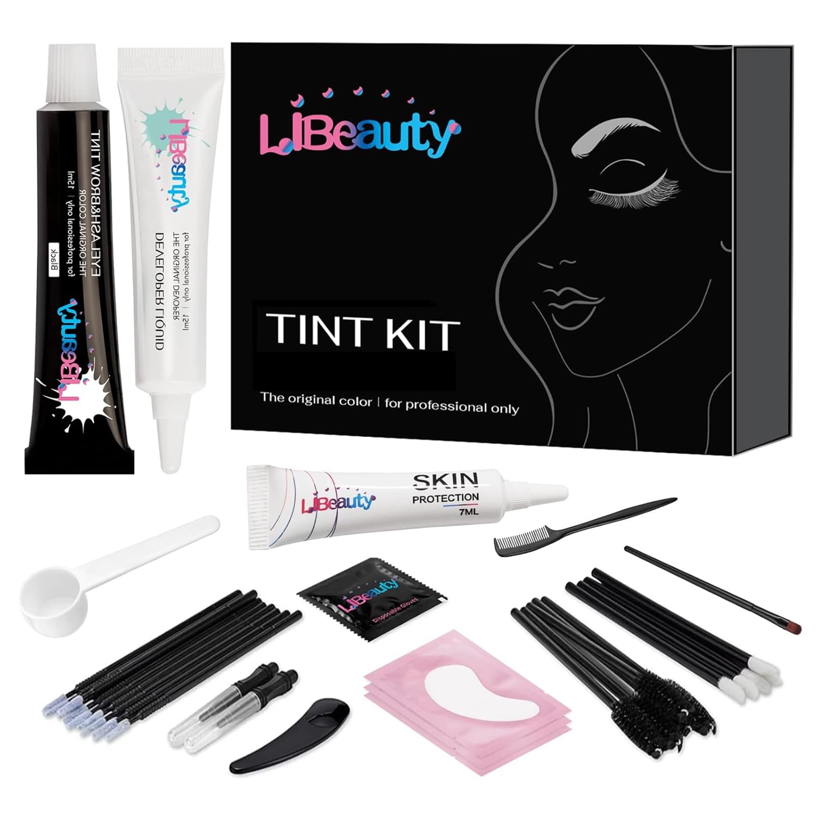 Libeauty kit coloracion pestañas negras ofrece definición rápida para un look natural cada mañana.