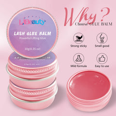 Libeauty lash lift glue balm with lash brow brush tool for precise placement.