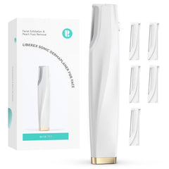 Liberex Sonic Dermaplaning Tool front view for at-home exfoliation and peach fuzz removal