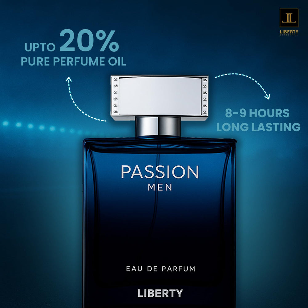 Liberty Luxury Passion patchouli and oakmoss base notes add depth.