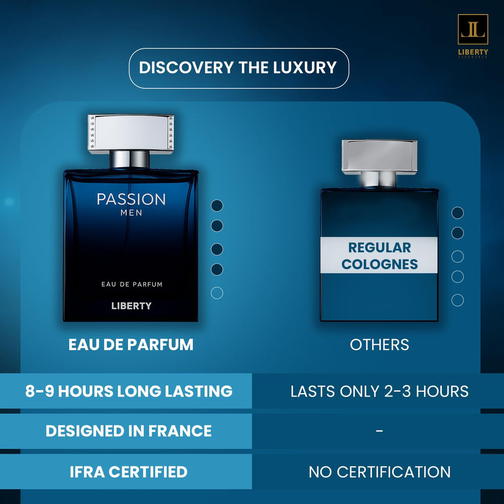 Liberty Luxury Passion wooden ambiance evokes a refined masculine aura.