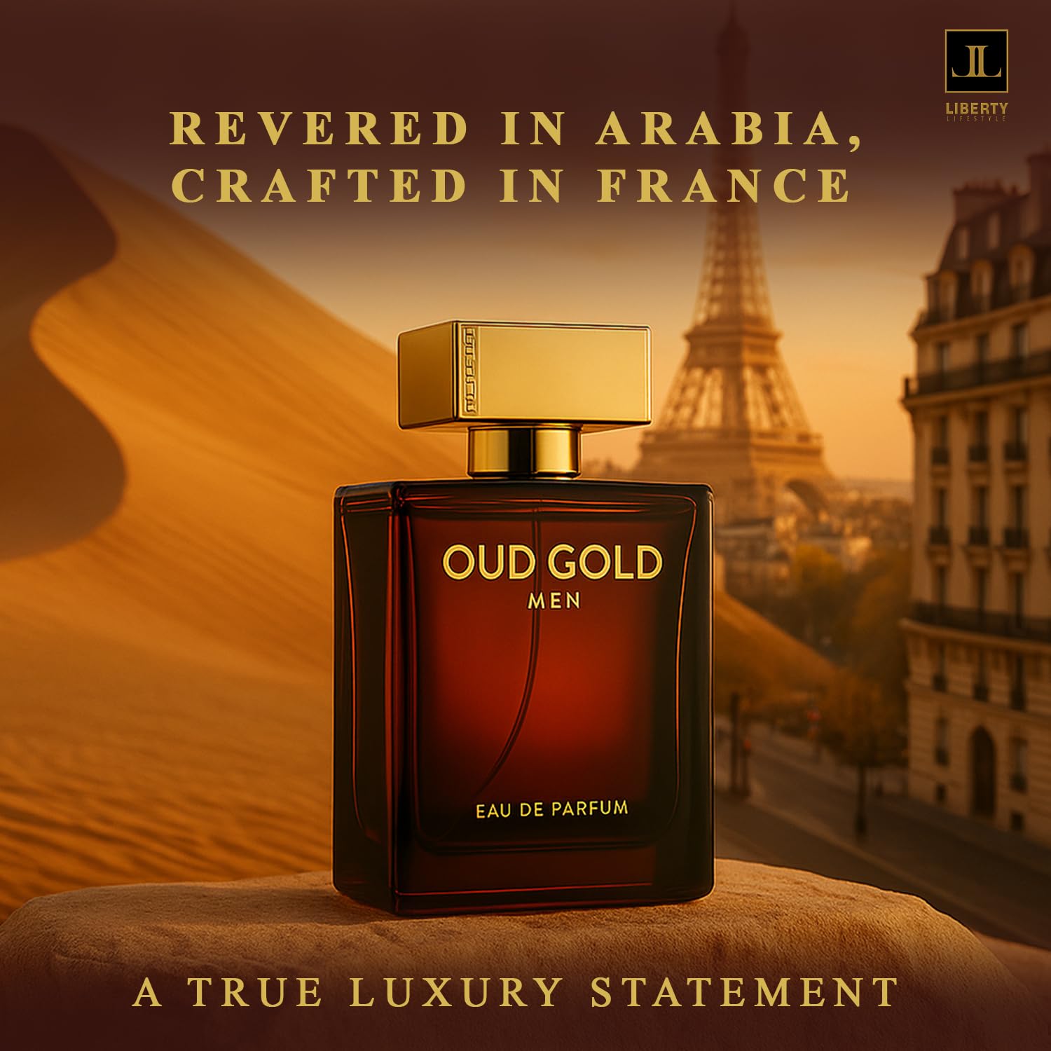 Liberty Oud Arabic Perfume cap detail highlighting luxury